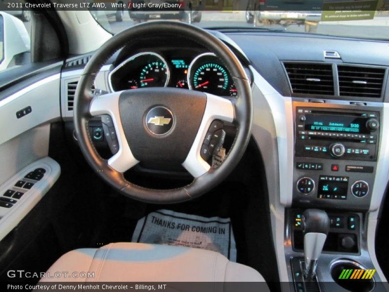 White / Light Gray/Ebony 2011 Chevrolet Traverse LTZ AWD