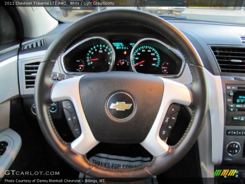 White / Light Gray/Ebony 2011 Chevrolet Traverse LTZ AWD