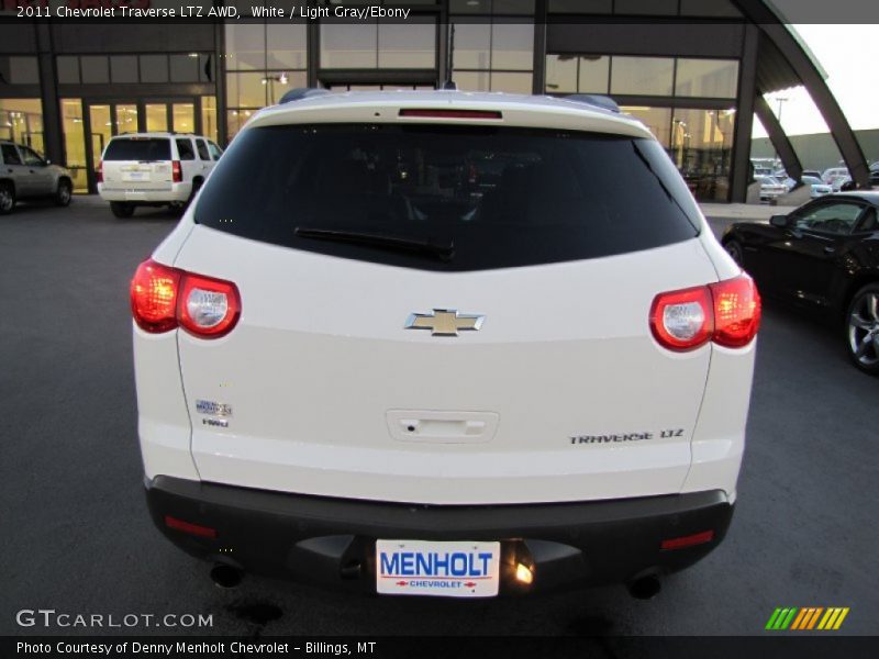 White / Light Gray/Ebony 2011 Chevrolet Traverse LTZ AWD