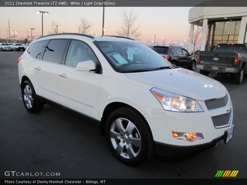 White / Light Gray/Ebony 2011 Chevrolet Traverse LTZ AWD