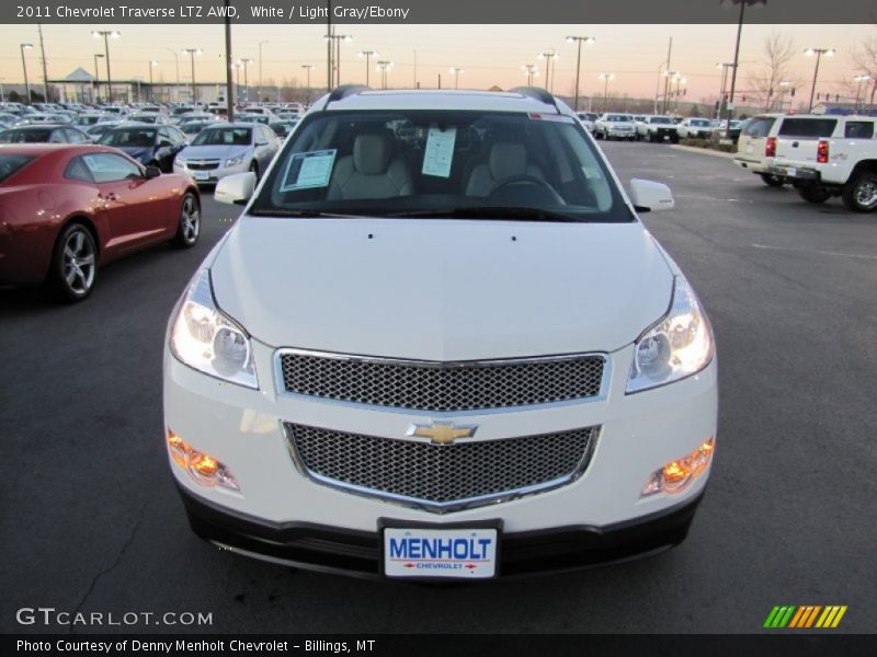 White / Light Gray/Ebony 2011 Chevrolet Traverse LTZ AWD