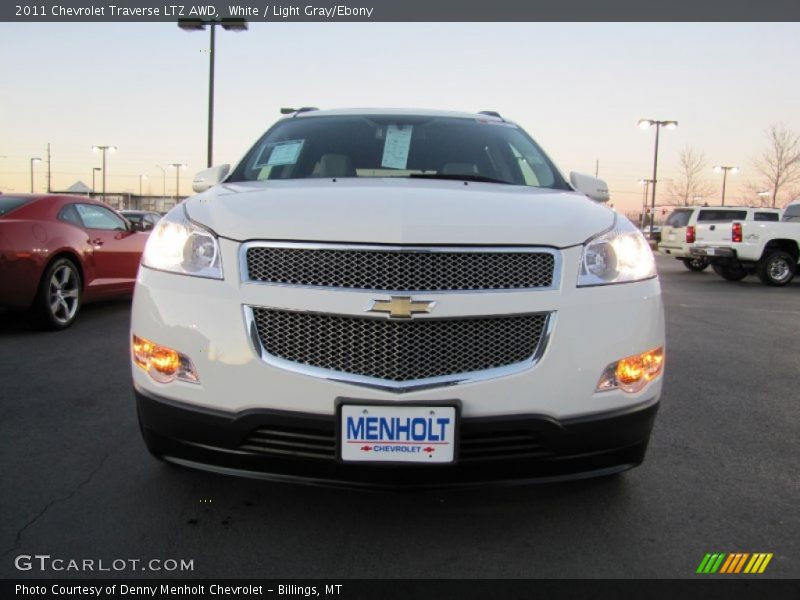 White / Light Gray/Ebony 2011 Chevrolet Traverse LTZ AWD