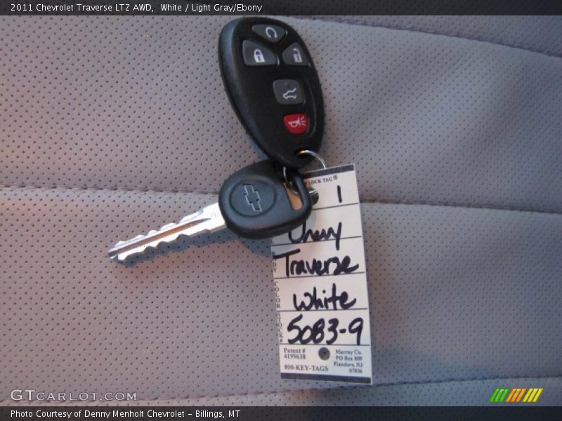White / Light Gray/Ebony 2011 Chevrolet Traverse LTZ AWD