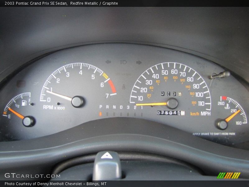  2003 Grand Prix SE Sedan SE Sedan Gauges