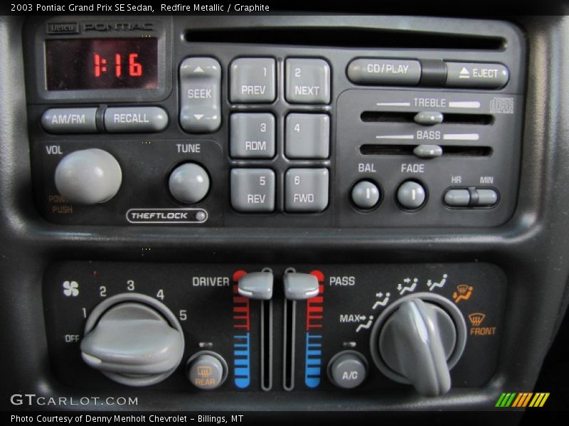 Controls of 2003 Grand Prix SE Sedan