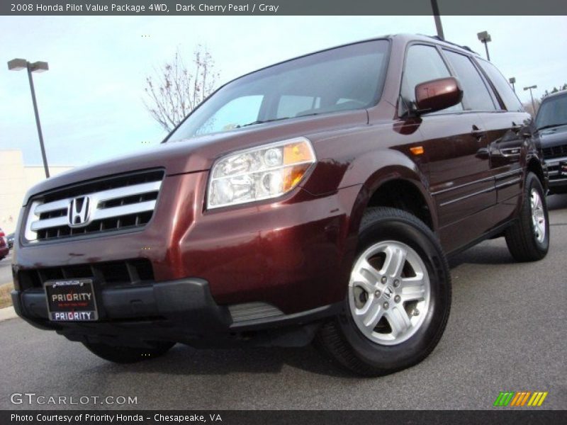 Dark Cherry Pearl / Gray 2008 Honda Pilot Value Package 4WD