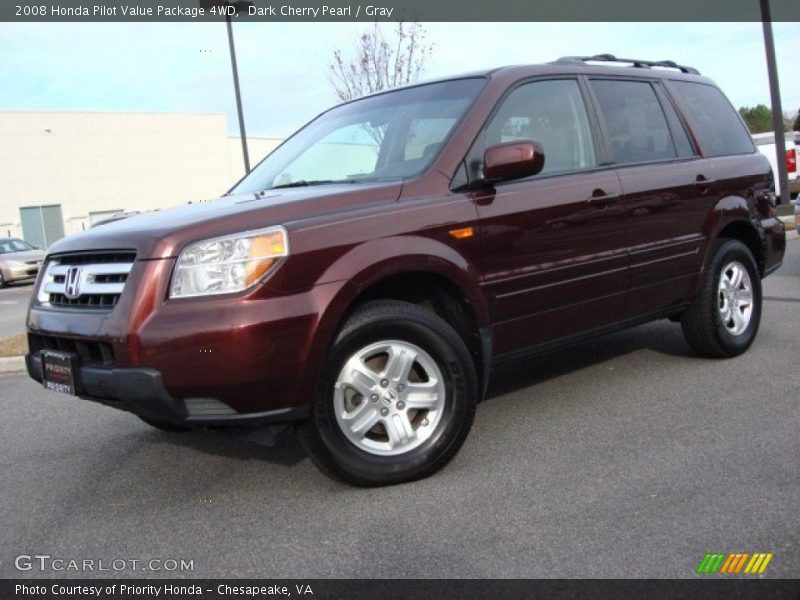 Dark Cherry Pearl / Gray 2008 Honda Pilot Value Package 4WD