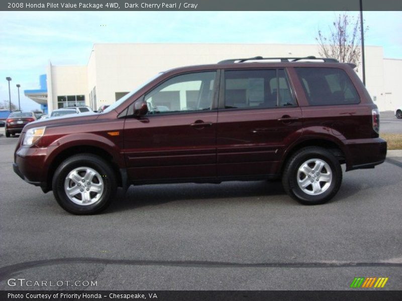 Dark Cherry Pearl / Gray 2008 Honda Pilot Value Package 4WD
