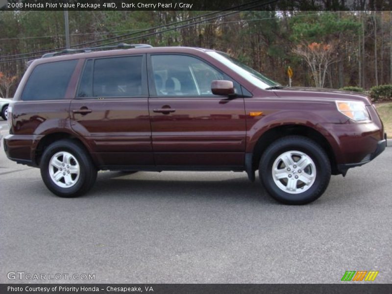 Dark Cherry Pearl / Gray 2008 Honda Pilot Value Package 4WD