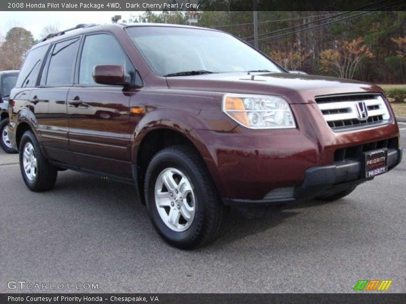 Dark Cherry Pearl / Gray 2008 Honda Pilot Value Package 4WD