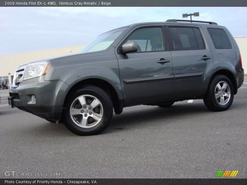 Nimbus Gray Metallic / Beige 2009 Honda Pilot EX-L 4WD