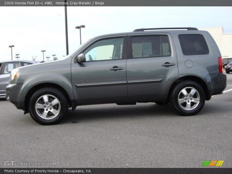 Nimbus Gray Metallic / Beige 2009 Honda Pilot EX-L 4WD