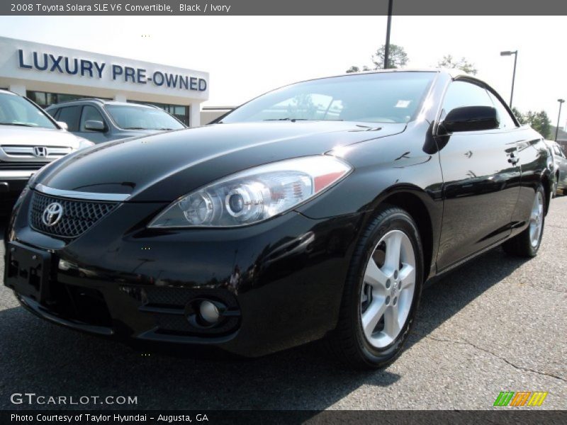 Black / Ivory 2008 Toyota Solara SLE V6 Convertible