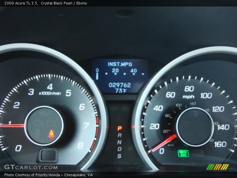 Crystal Black Pearl / Ebony 2009 Acura TL 3.5