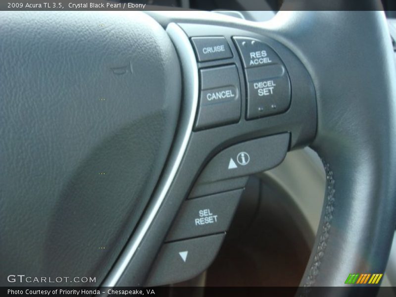Crystal Black Pearl / Ebony 2009 Acura TL 3.5