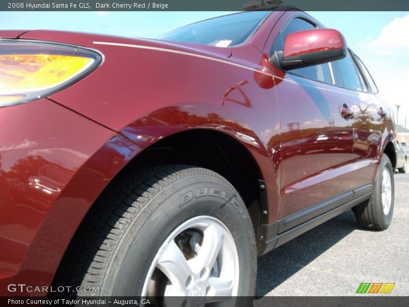Dark Cherry Red / Beige 2008 Hyundai Santa Fe GLS
