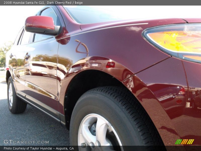 Dark Cherry Red / Beige 2008 Hyundai Santa Fe GLS
