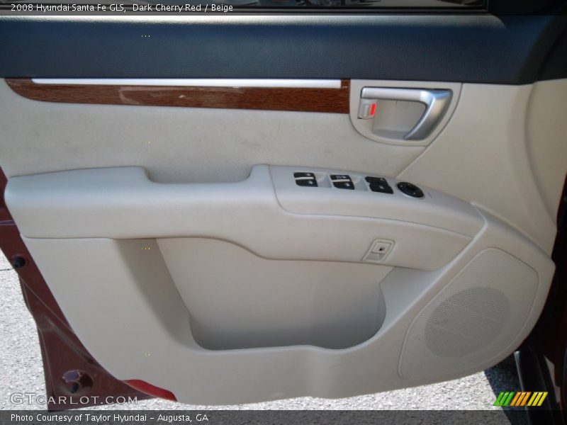 Dark Cherry Red / Beige 2008 Hyundai Santa Fe GLS