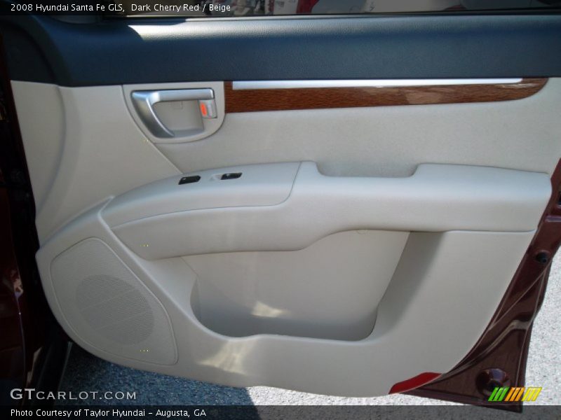 Dark Cherry Red / Beige 2008 Hyundai Santa Fe GLS