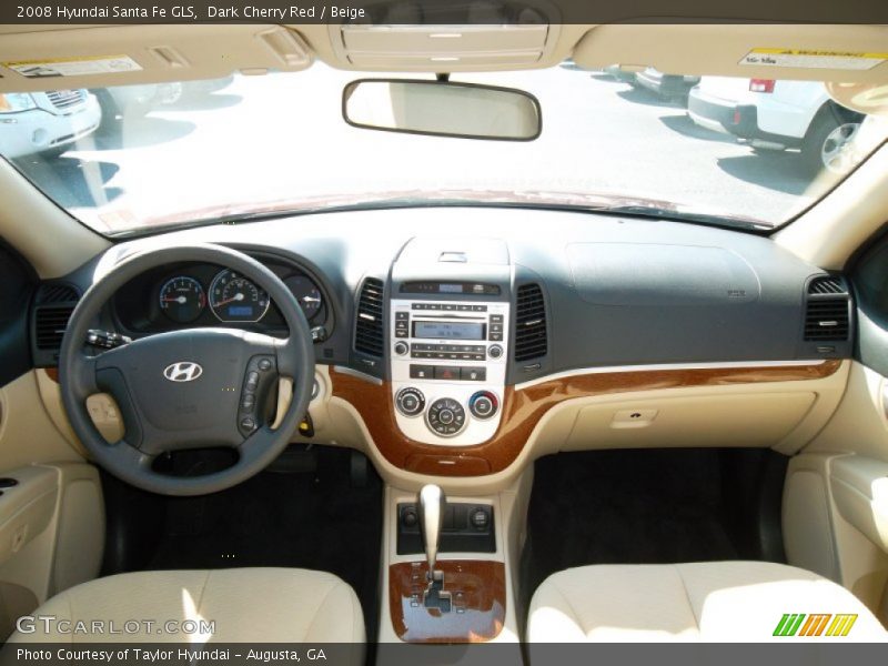 Dark Cherry Red / Beige 2008 Hyundai Santa Fe GLS