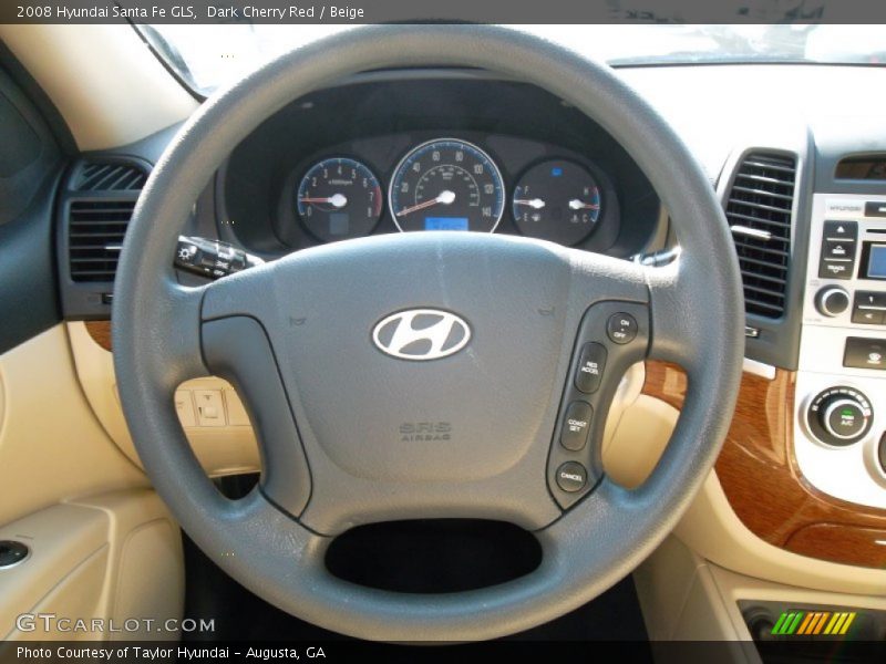 Dark Cherry Red / Beige 2008 Hyundai Santa Fe GLS