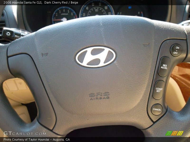 Dark Cherry Red / Beige 2008 Hyundai Santa Fe GLS