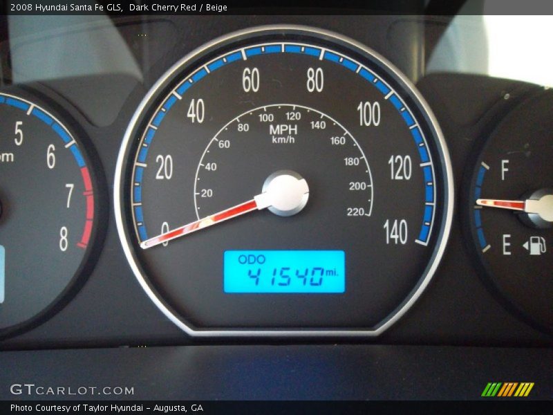 Dark Cherry Red / Beige 2008 Hyundai Santa Fe GLS