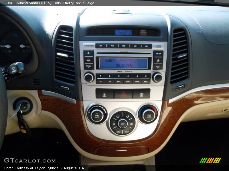 Dark Cherry Red / Beige 2008 Hyundai Santa Fe GLS