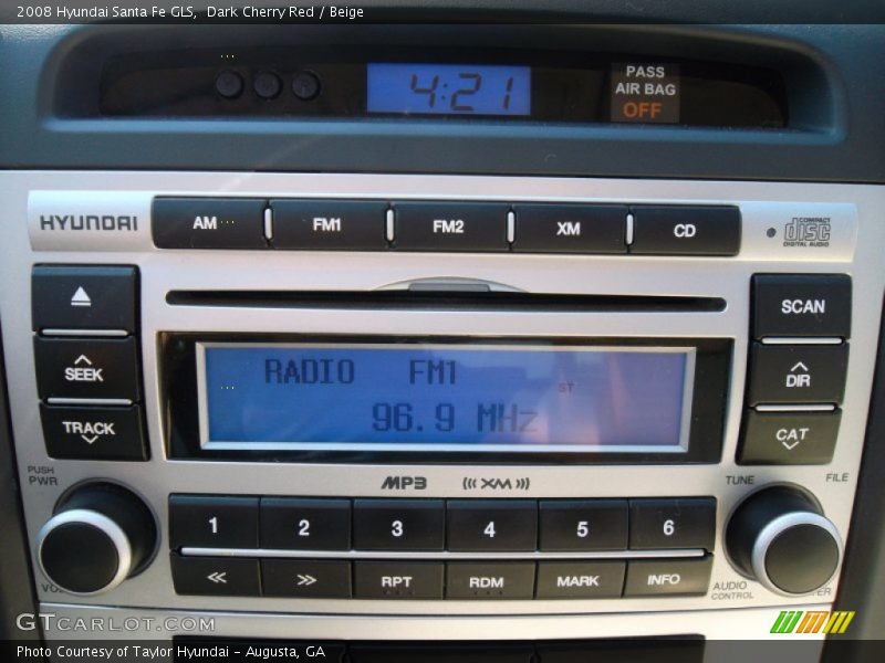 Dark Cherry Red / Beige 2008 Hyundai Santa Fe GLS