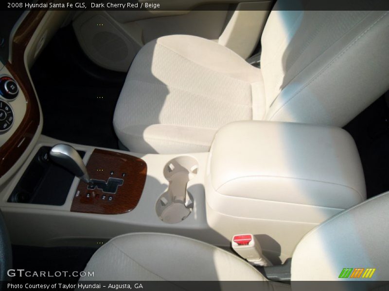 Dark Cherry Red / Beige 2008 Hyundai Santa Fe GLS