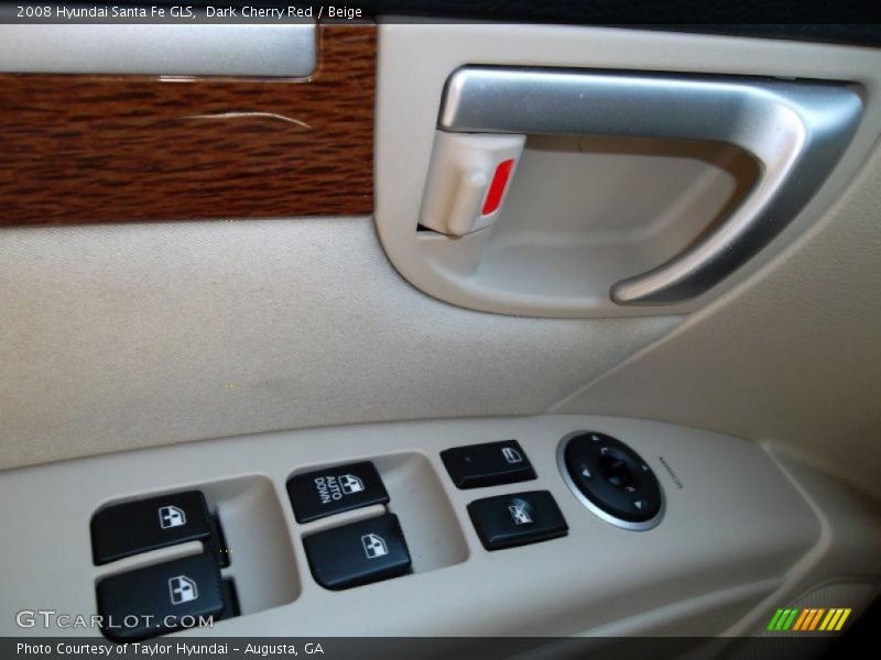 Dark Cherry Red / Beige 2008 Hyundai Santa Fe GLS