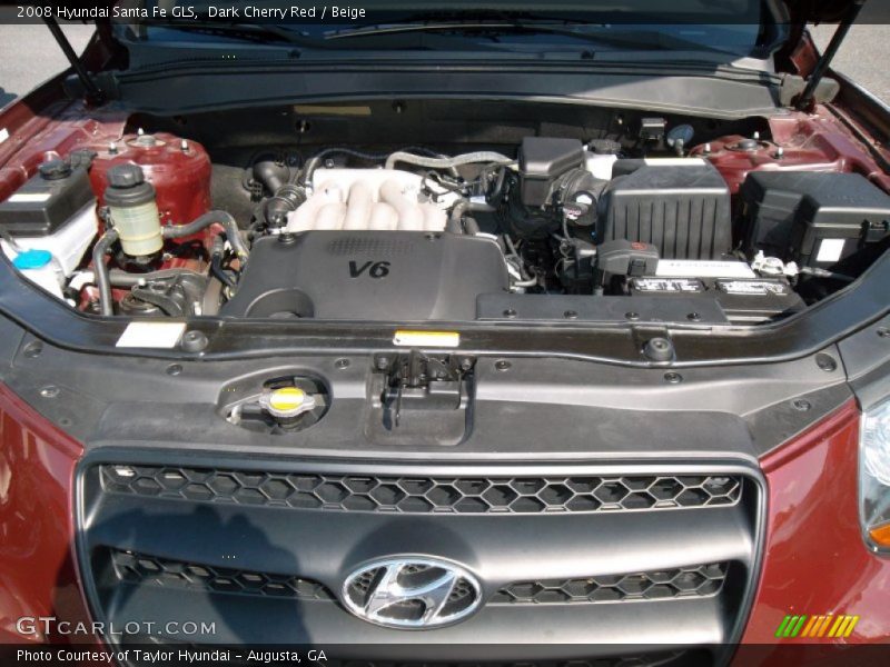 Dark Cherry Red / Beige 2008 Hyundai Santa Fe GLS