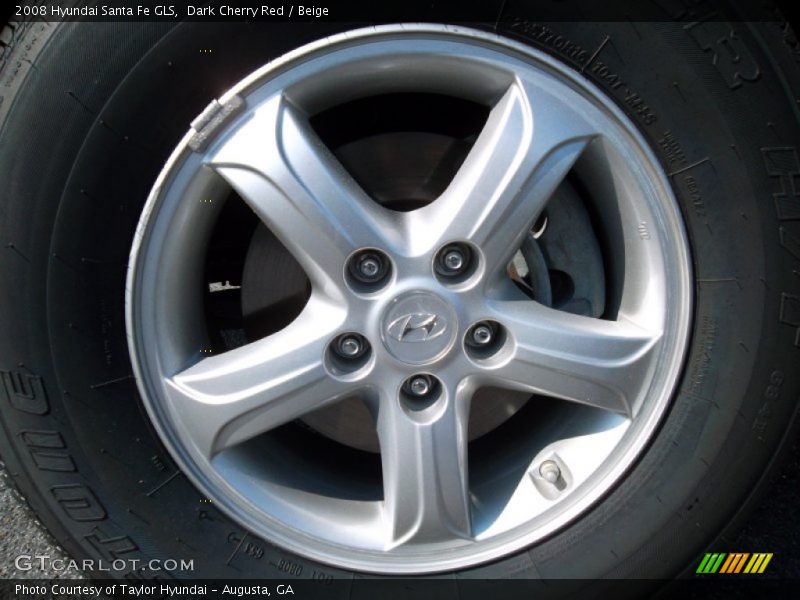 Dark Cherry Red / Beige 2008 Hyundai Santa Fe GLS