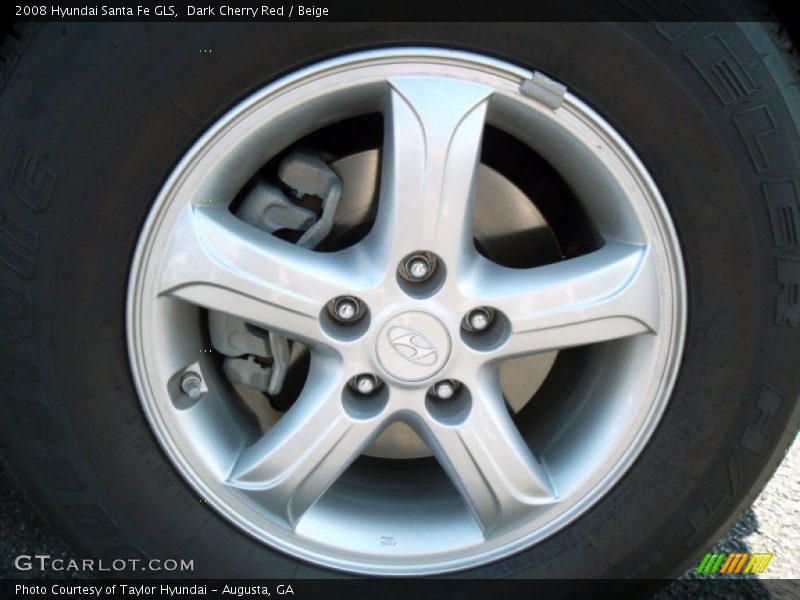 Dark Cherry Red / Beige 2008 Hyundai Santa Fe GLS