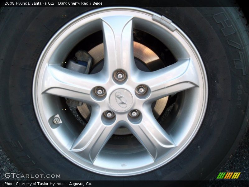 Dark Cherry Red / Beige 2008 Hyundai Santa Fe GLS