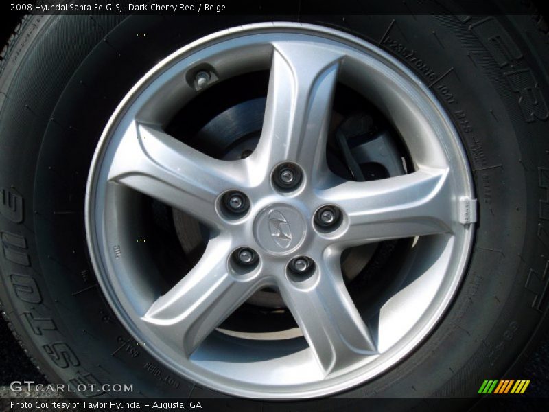 Dark Cherry Red / Beige 2008 Hyundai Santa Fe GLS