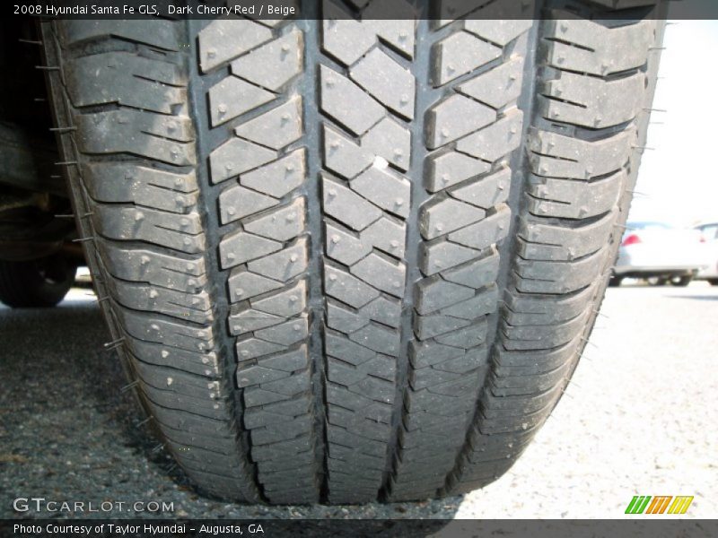 Dark Cherry Red / Beige 2008 Hyundai Santa Fe GLS