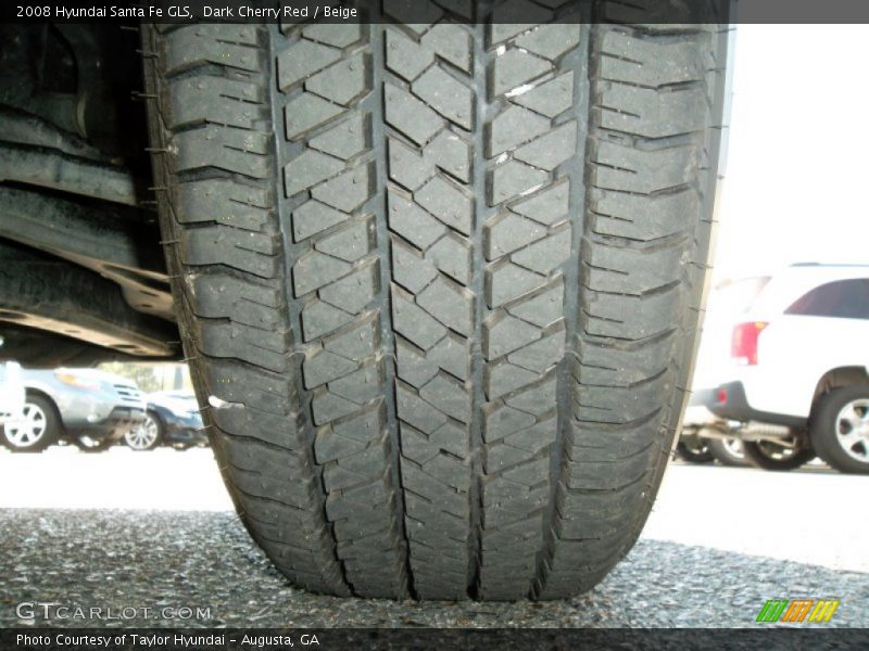 Dark Cherry Red / Beige 2008 Hyundai Santa Fe GLS