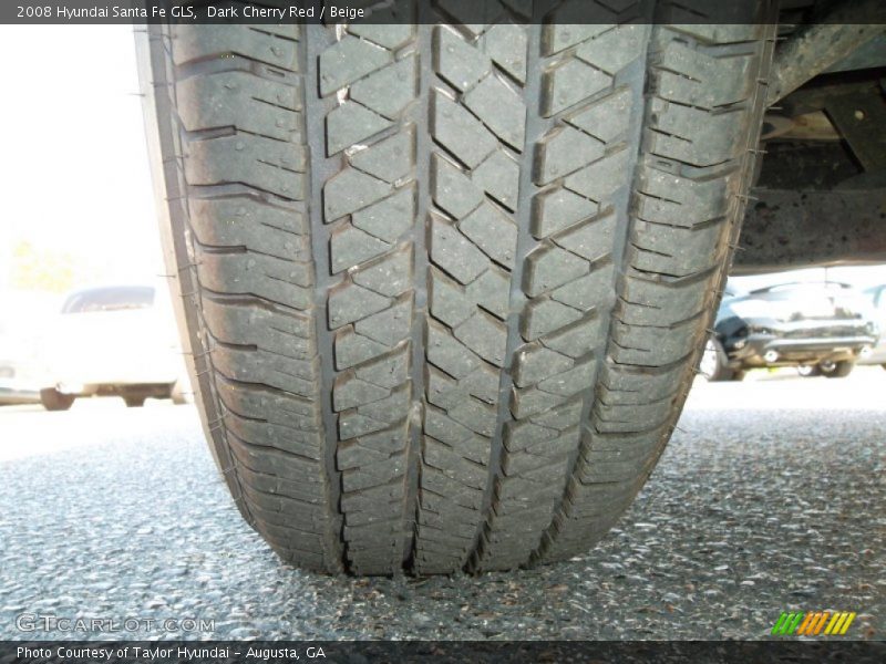 Dark Cherry Red / Beige 2008 Hyundai Santa Fe GLS