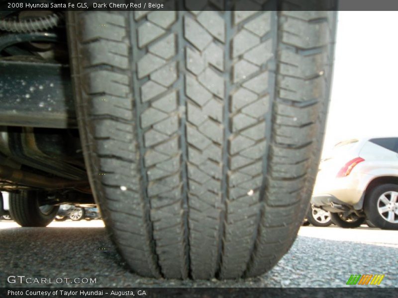 Dark Cherry Red / Beige 2008 Hyundai Santa Fe GLS