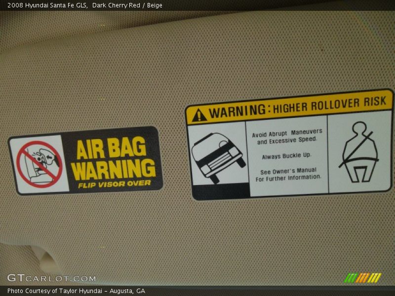 Dark Cherry Red / Beige 2008 Hyundai Santa Fe GLS