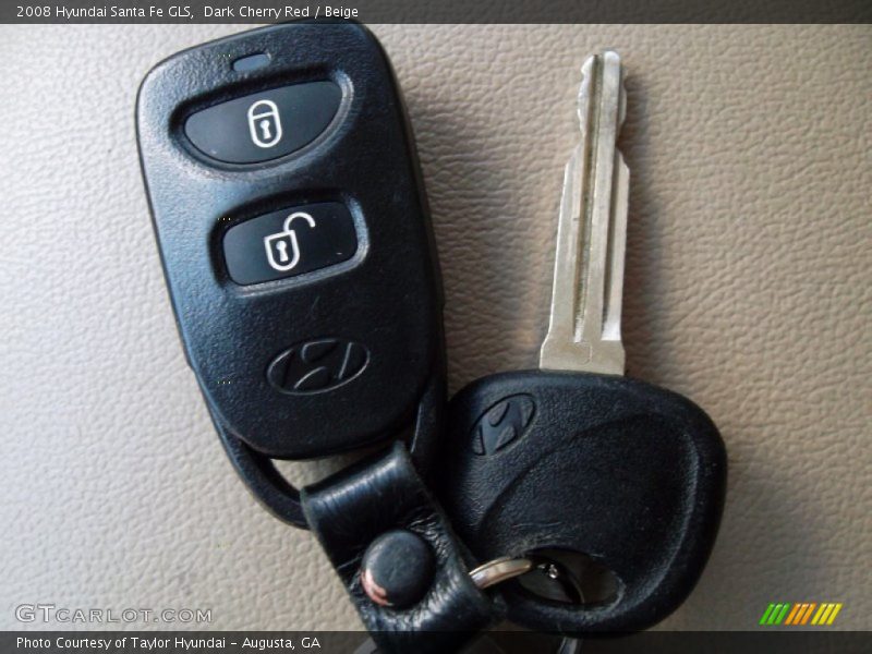 Dark Cherry Red / Beige 2008 Hyundai Santa Fe GLS
