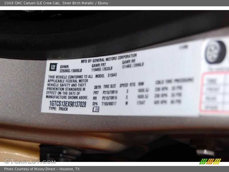 Silver Birch Metallic / Ebony 2009 GMC Canyon SLE Crew Cab