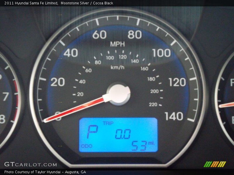 Moonstone Silver / Cocoa Black 2011 Hyundai Santa Fe Limited