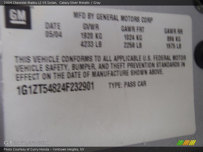 Galaxy Silver Metallic / Gray 2004 Chevrolet Malibu LS V6 Sedan