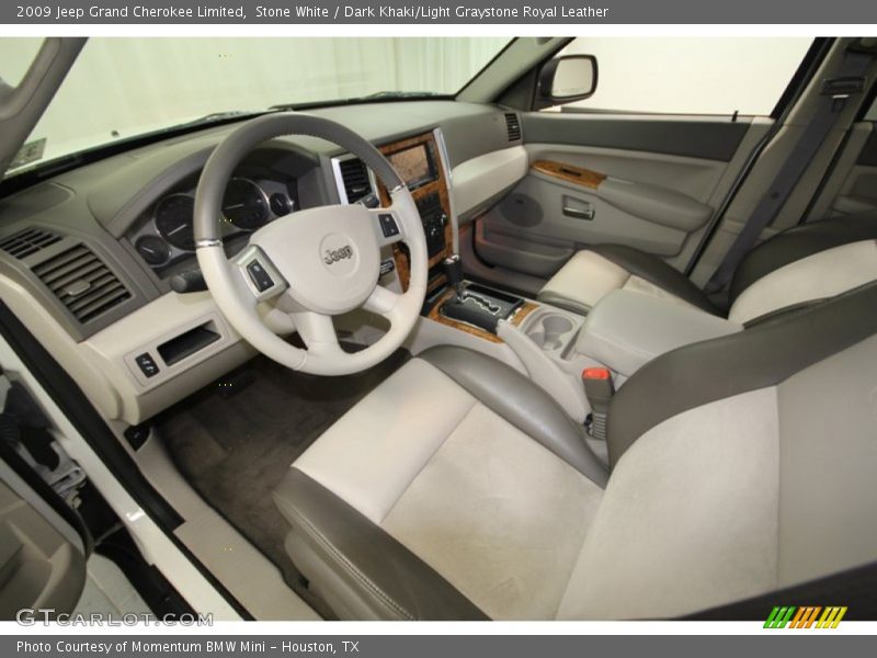 Stone White / Dark Khaki/Light Graystone Royal Leather 2009 Jeep Grand Cherokee Limited