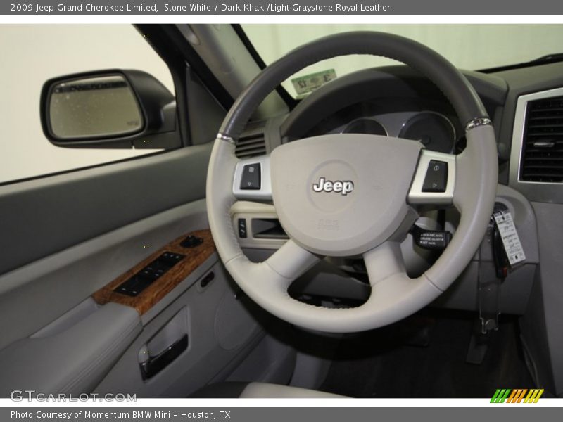 Stone White / Dark Khaki/Light Graystone Royal Leather 2009 Jeep Grand Cherokee Limited