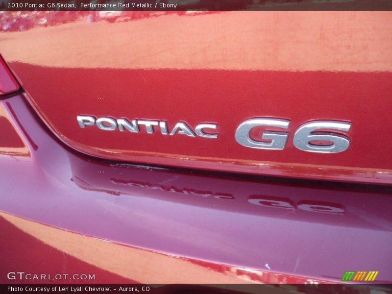 Performance Red Metallic / Ebony 2010 Pontiac G6 Sedan