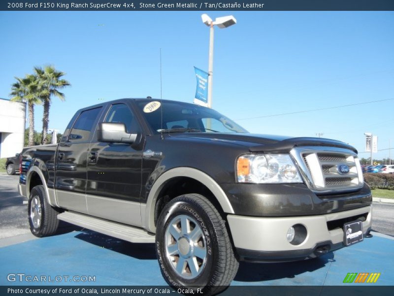 Stone Green Metallic / Tan/Castaño Leather 2008 Ford F150 King Ranch SuperCrew 4x4