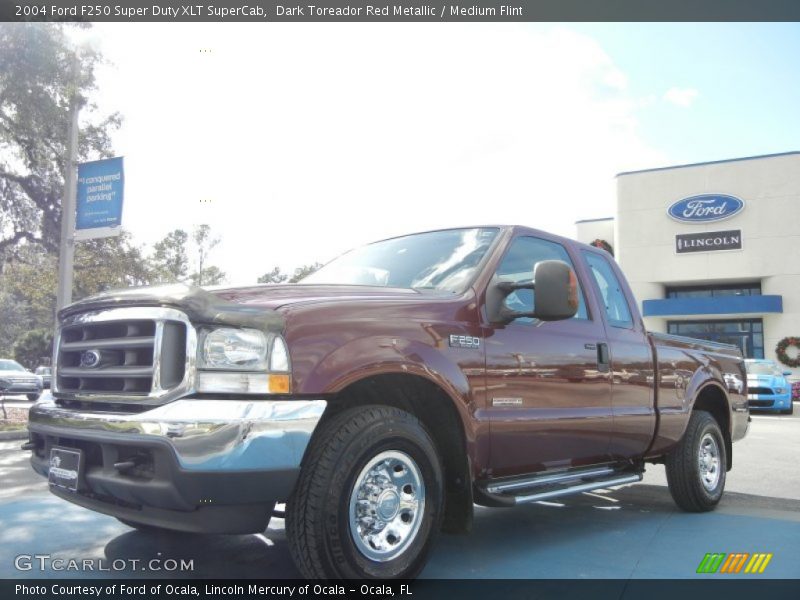 Dark Toreador Red Metallic / Medium Flint 2004 Ford F250 Super Duty XLT SuperCab